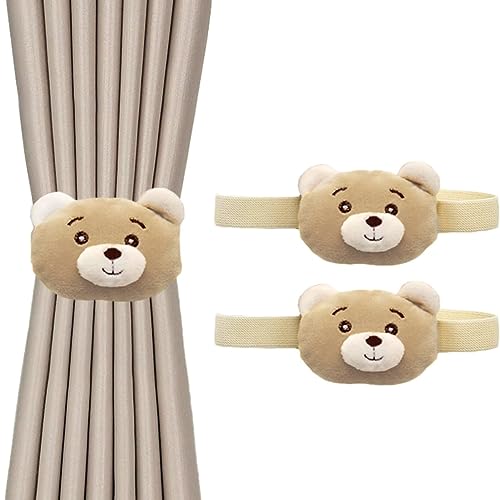 CULASIGN Vorhang Raffhalter, 2 Stück Raffhalter ​für Vorhänge,Wolken Sterne Seestern Vorhang Seil, Kinder Vorhanghalter Gardinenhalter für Kinderzimmer Vorhang (Bär,2pcs) von CULASIGN