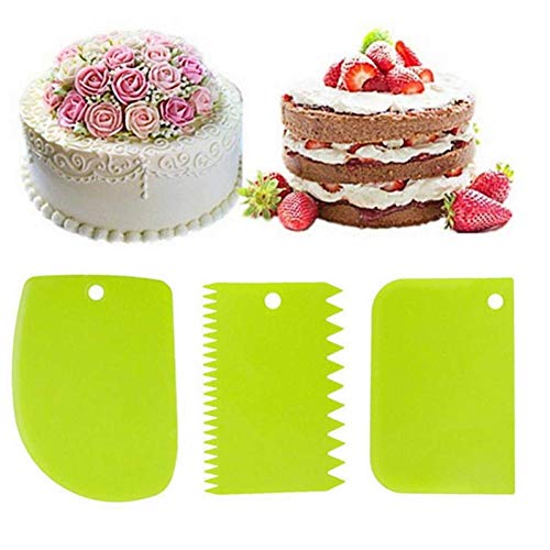 3pcs / set Plastikschaber Kuchen-Backen-Spachtel Fondant Pastry Cutter glattere Seite Dekorieren Werkzeuge von CULER