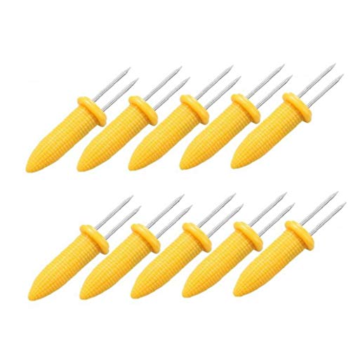 CULER 10PCS Edelstahl Corn Gabeln Halter Maiskolben Spieße für Küche Barbecue Camping Picknick von CULER