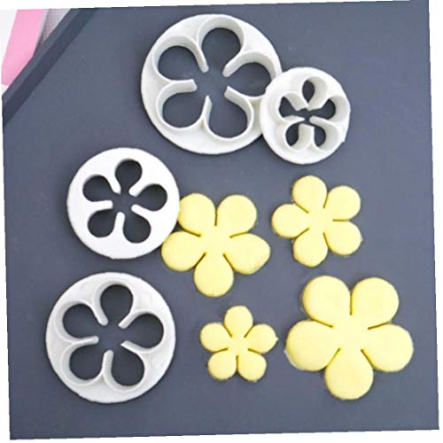 CULER 4 Stück/Set-Rosen-Blumen-Form-Plastik Ausstechformen Gebäck Fondant-Biskuit-Form Kuchen, die Werkzeuge Backen-Werkzeuge von CULER