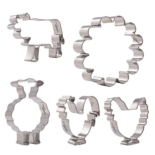 CULIMI Ausstecher Kuh Schaf Henne Hahn Rooster - 5 Stück Keks Plätzchen Ausstechformen Edelstahl CULIMI Ausstecher Kuh Schaf Henne Hahn Rooster - 5 Stück Keks Plätzchen Ausstechformen Edelstahl von CULIMI