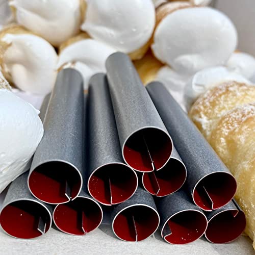 CULIMI Schaumrollen Formen - 8 cm/ 3,14"/ 10 Set Schaumrollenform Schillerlockenform Sahnerollen Antihaftbeschichtung Röhrchen von CULIMI