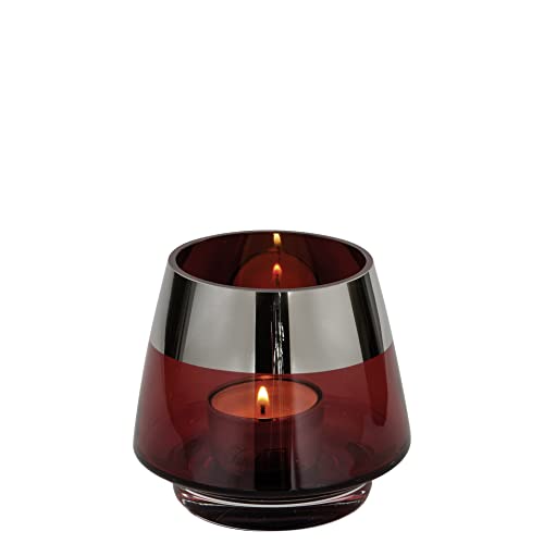 CULT at home Fink Windlicht klein - Deko Wohnzimmer - Geschenke für Frauen Weihnachtsdeko - Tischdeko Hochzeit rot mit Silber farbenem Rand - Höhe 9 cm CULT at home Fink Windlicht klein - Deko Wohnzimmer - Geschenke für Frauen Weihnachtsdeko - Tischdeko Hochzeit rot mit Silber farbenem Rand - Höhe 9 cm von CULT at home