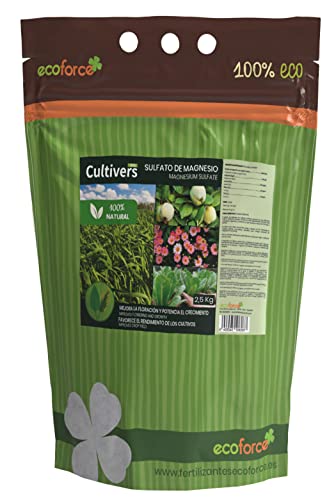 CULTIVERS Magnesiumsulfat 2,5 KG. 100% Natürlicher Ökologischer Universaldünger Es Fördert Das Wachstum Von Nutzpflanzen, Gärten Und Zimmerpflanzen. Hochlöslicher Magnesiumdünger von CULTIVERS