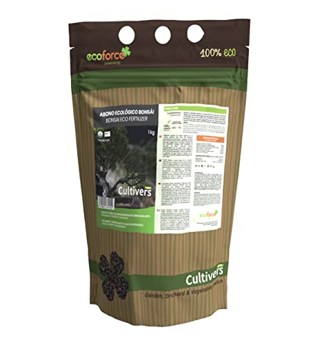 CULTIVERS Ökologische Bonsai-Dünger 1Kg. Dünger aus 100% organischem und natürlichem Ursprung, Granulat mit langsamer und kontrollierter Freisetzung mit NPK 8-1-5+74% M.O. und Huminsäuren. von CULTIVERS