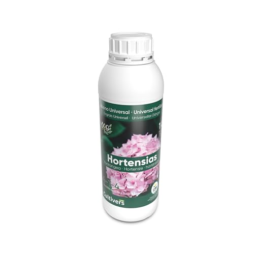 CULTIVERS Organischer Hortensiendünger, flüssig, 1 l Erhöht die Blüte und intensiviert die Farbe. Gesunde und Starke Pflanzen. 100% natürlicher Dünger von CULTIVERS