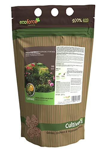 CULTIVERS Phosphorgestein 1 kg. Natürliche Versorgung mit Phosphor, Calcium und Eisen. 100% ökologisch. Bodenvorbereitung vor und während der Ernte von CULTIVERS