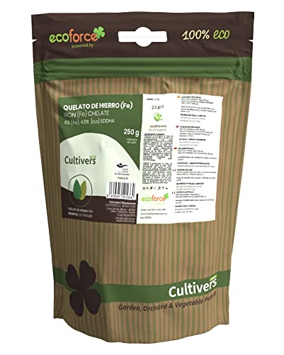 Cultivers Eisen Chelat Ökologischer Dünger 250 gr. Essentieller Nährstoff für Pflanzen (6% FE-eddha Orto Orto 4,8%) Kraft Fe von CULTIVERS