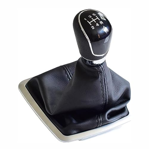 Auto-Schaltknauf für Ford Focus 2 C-MAX MK2 2006-2011,Schaltknauf Abdeckung Schaltknauf Handball Hebel Griff Kopf Shifter Accessoires,Black-5 Speed1 von CULTP