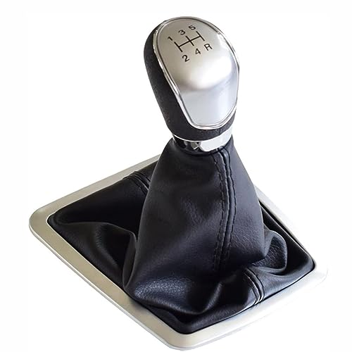 Auto-Schaltknauf für Ford Focus 2 C-MAX MK2 2006-2011,Schaltknauf Abdeckung Schaltknauf Handball Hebel Griff Kopf Shifter Accessoires,Silver-5 Speed3 von CULTP