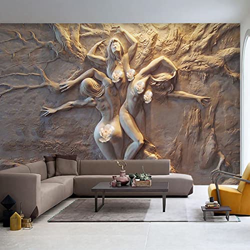 Vlies Fototapete Geprägtes Sexy Mädchen 3D Effekt Vlies Tapeten Wandtapete XXL Moderne Wanddeko Wohnzimmer Schlafzimmer Büro Flur 400 cm B x280 cm H von CULTS