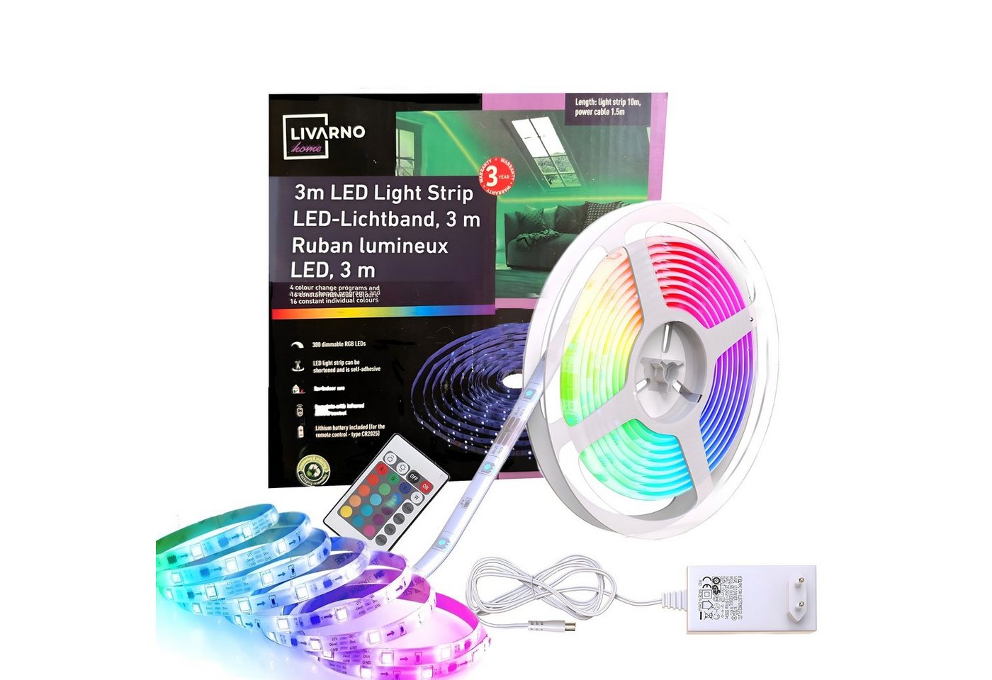 CULTZEN LED Stripe Licht-Band Leiste Farbwechsel dimmbar Regalbeleuchtung LED-Band 5m, 1,5m Anlaufkabel, Fernbedinbar, Fernbedinung, 300 dimmbare RGB LEDs CULTZEN LED Stripe Licht-Band Leiste Farbwechsel dimmbar Regalbeleuchtung LED-Band 5m, 1,5m Anlaufkabel, Fernbedinbar, Fernbedinung, 300 dimmbare RGB LEDs von CULTZEN