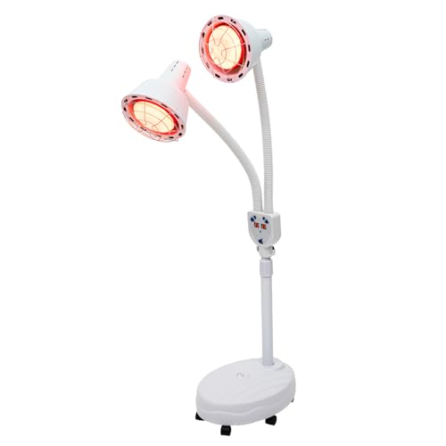 CUMELLIIR 275W Infrarotlampe Doppelkopf, Rotlichtlampe Wärmelampe Therapie Mit Ständer Und Fernbedienung 360 Grad, Infrarotlichtlampe Medizinisch Für Behandlung Muskelentspannung Salon Massage von CUMELLIIR