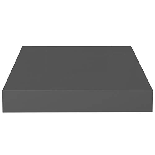 CUMYZO 1 x Bilderrahmen-Regal, MDF-Wandmontage, schwebende Regale für Ausstellung, Aufbewahrungsregale für Wohnzimmer, Schlafzimmer, Büro, Hochglanz-Grau, 23,1 x 23,6 x 3,8 cm von CUMYZO