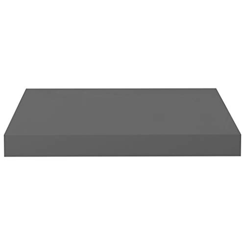 CUMYZO 1 x Bilderrahmen-Regal, MDF-Wandmontage, schwebende Regale für Ausstellung, Aufbewahrungsregale für Wohnzimmer, Schlafzimmer, Büro, Hochglanz-Grau, 39,9 x 23,1 x 3,8 cm von CUMYZO