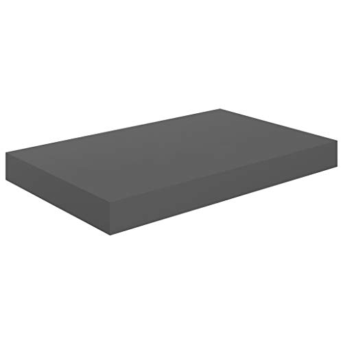 CUMYZO Bilderrahmen-Regale, MDF-Wandmontage, schwebende Regale für Ausstellung, Aufbewahrungsregale für Wohnzimmer, Schlafzimmer, Büro, Hochglanz-Grau, 39,9 x 23,1 x 3,8 cm, 2 Stück von CUMYZO