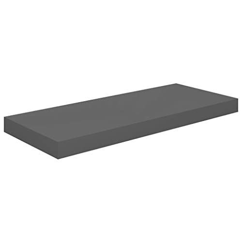 CUMYZO Bilderrahmen-Regale, MDF-Wandmontage, schwebende Regale für Ausstellung, Aufbewahrungsregale für Wohnzimmer, Schlafzimmer, Büro, Hochglanz-Grau, 59,9 x 23,6 x 3,8 cm, 2 Stück von CUMYZO