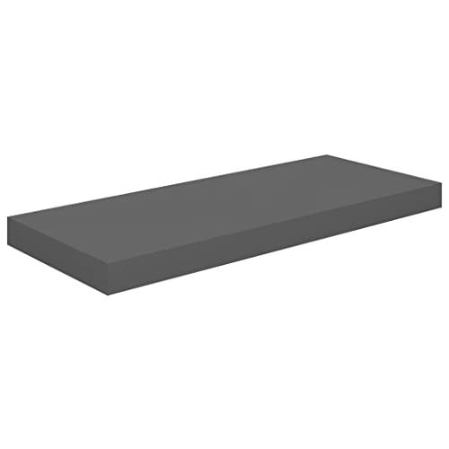 CUMYZO Bilderrahmen-Regale, MDF-Wandmontage, schwebende Regale für Ausstellung, Aufbewahrungsregale für Wohnzimmer, Schlafzimmer, Büro, Hochglanz-Grau, 59,9 x 23,6 x 3,8 cm, 4 Stück von CUMYZO