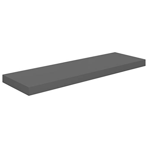 CUMYZO Bilderrahmen-Regale, MDF-Wandmontage, schwebende Regale für Ausstellung, Aufbewahrungsregale für Wohnzimmer, Schlafzimmer, Büro, Hochglanz-Grau, 80 x 23,6 x 3,8 cm, 4 Stück von CUMYZO