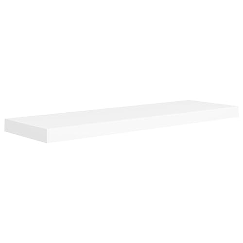 CUMYZO Bilderrahmen-Regale, MDF-Wandmontage, schwebende Regale für Ausstellung, Aufbewahrungsregale für Wohnzimmer, Schlafzimmer, Büro, Weiß, 80 x 23,6 x 3,8 cm, 4 Stück von CUMYZO