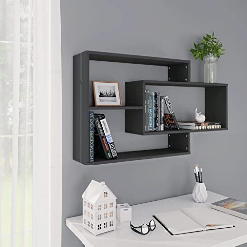 CUMYZO Wandregale, grau, 103,9 x 20,1 x 58,4 cm, Holzwerkstoff, 10,8 kg, Wandregale und -leisten von CUMYZO