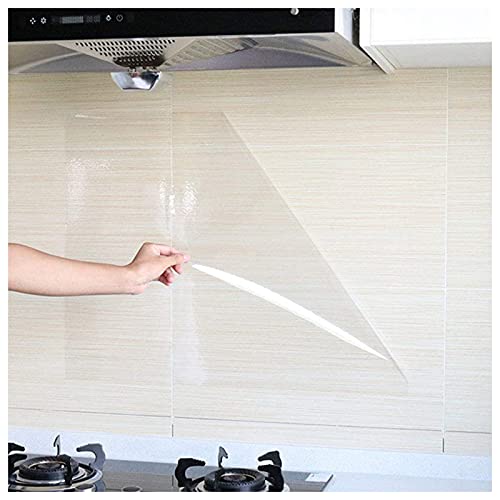 Küchenrückwand Tapetenaufkleber Transparent Wasserdicht Öldicht Hochtemperaturbeständig Wandaufkleber für Küche Esszimmer Holz Arbeitsplatte (300 cm × 42 cm) (Transparent) von CUNAOUK