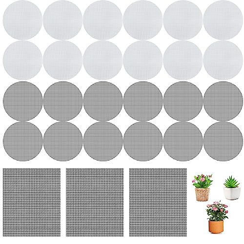 Blumentopf Netzpolster Blumentopfloch Matten 100 Stück Blumentopf Loch Netz Blumentöpfe Mesh Pad Bonsai Bottom Grid Mat für Verhindert Bodenverlust von CUNQN