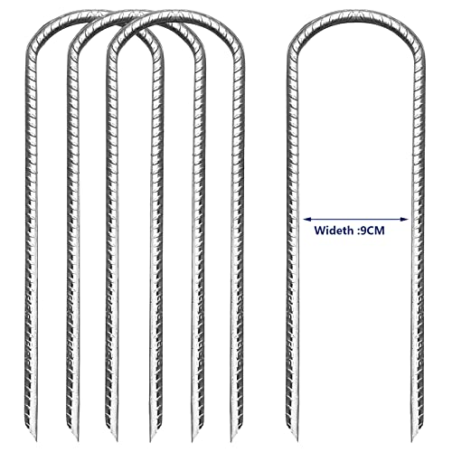 Bodenanker Erdanker Verzinkt Zeltnägel Garten Heringe Trampolin Erdnägel Gartenpfähle Pflocke Stakes Landschaft Heftklammern Schaukel Große Breite 4Stück 30CM von CUNQN