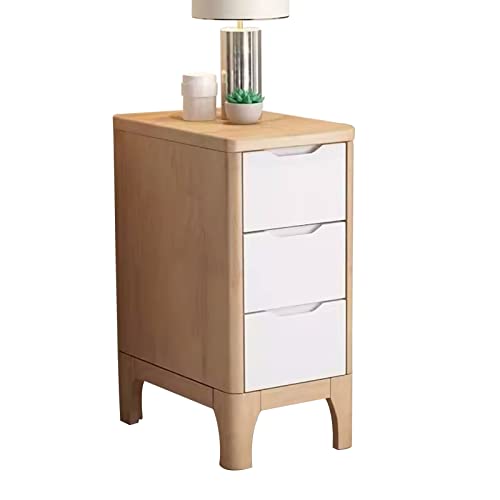 3 Ablagefächer Nachttisch Nachttisch Massivholz Sehr schmaler Schlitzschrank Nachtschrank Schlafzimmer Ohne Installation von CUNTO