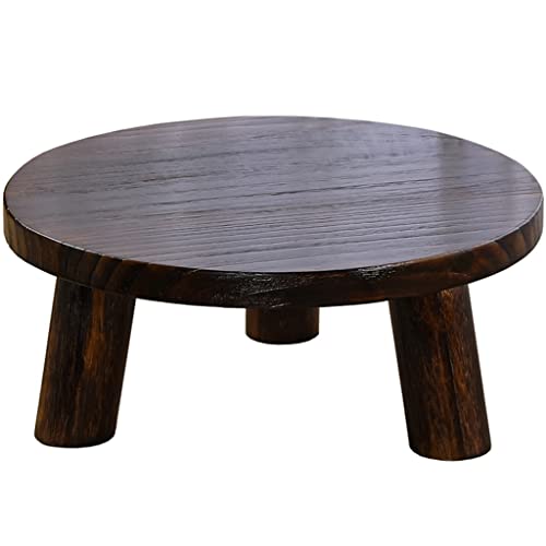 Couchtisch, Retro-Couchtisch, Tatami, kleiner runder Tisch, Zen-Teetisch, geeignet für Wohnzimmer und Schlafzimmer (Farbe: Braun, Größe: 45 x 45 x 21 cm) (Braun 40 x 40 x 21 cm) von CUNTO
