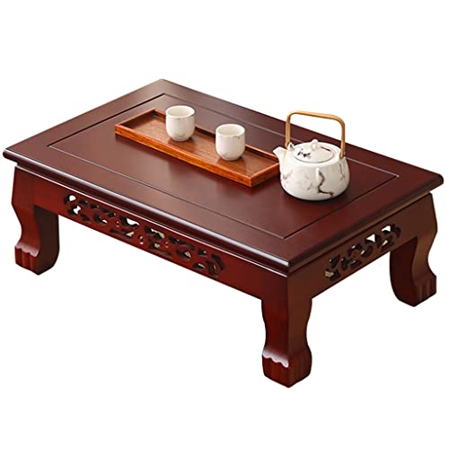 Couchtisch, japanischer Balkon, kleiner Teetisch, Tatami-Kaffeetisch, einfacher Erkerfenstertisch, niedriger Tisch für Zuhause (Farbe: Mahagoni, Größe: 50 x 35 x 28 cm) (Mahagoni 50 x 35 x 28 cm) von CUNTO