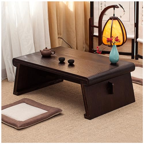 Klappbare Couchtische aus Holz, japanischer Bodentisch, niedriger Tisch zum Sitzen auf dem Boden (Farbe: Holzholz, Größe: 70 x 40 x 30 cm) (Braun, 70 x 40 x 30 cm) von CUNTO