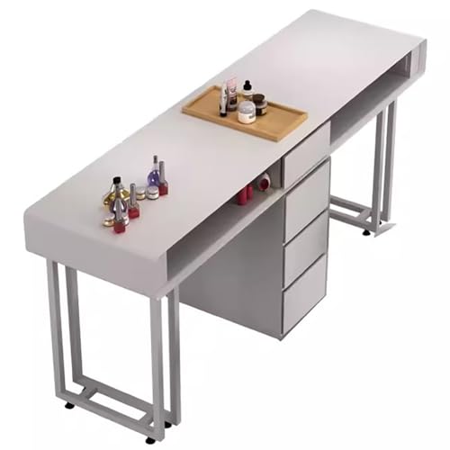 Moderner Maniküre-Tisch, professioneller Maniküre-Schreibtisch mit Aufbewahrungsschubladen, Art Nail Tech Workstation für Nagelstudios, mit Stecker, Salontisch von CUNTO