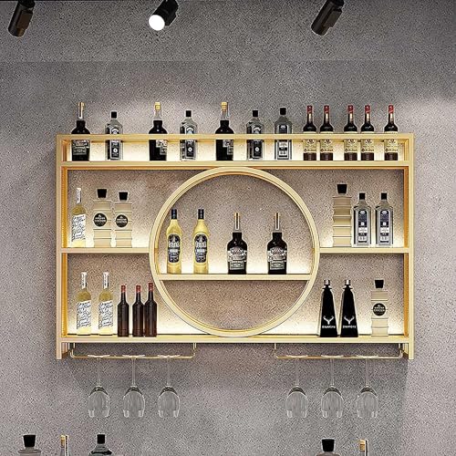 Modernes, an der Wand montiertes Weinregal aus Metall, Weinregal für Schränke, Bar-Wand-Weinpräsentationsregale, multifunktionales Eisen-Champagner-Stielglas-Weinglasregal für Zuhause, Restaurant, Bar von CUNTO