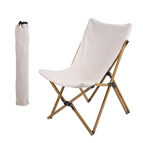 Sessel, 4 Stück, Holzmaserung, Aluminiumrohr, Klappstuhl mit Aufbewahrungstasche, Outdoor-Freizeit-Klappstuhl, Liegestuhl aus Buchenholz, für Camping von CUNTO