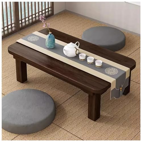 Tatami Teetisch, Couchtisch im japanischen Stil, kleiner Teetisch, multifunktionaler Erkerfenstertisch, Zuhause, Schlafzimmer, niedriger Tisch, kleiner Tisch (Farbe: Holzfarbe, Größe: 100 x 48 x 32 von CUNTO