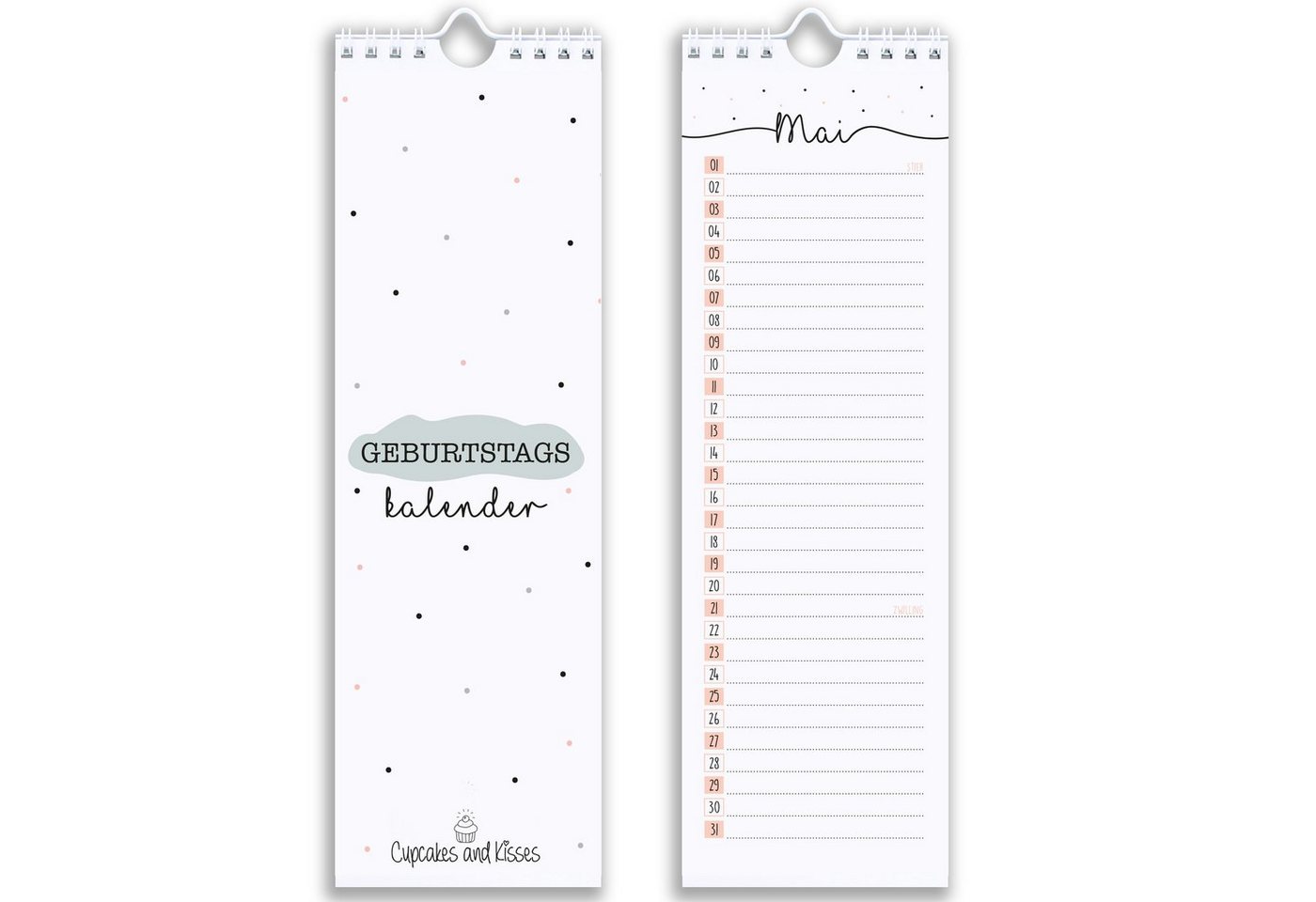 CUPCAKES & KISSES Kalender zum Selbstbasteln Geburtstagskalender von CUPCAKES & KISSES