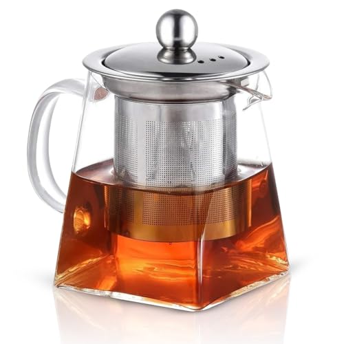 Teekanne aus Borosilikatglas mit Teesieb 750ml für Tee und Aufgüsse, Hitzebeständig und Mikrowellengeeignet- Infusion Prestige Collection (750ml) von CUPERINOX