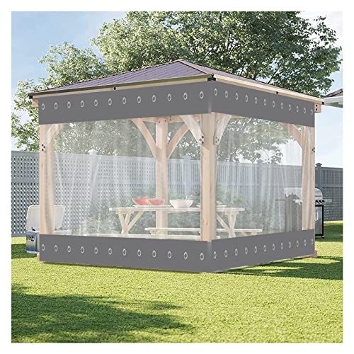 Hochbelastbare, Durchsichtige Plane, für Pavillons, Wetterfest, mit Rostfreien Ösen, Größe AFGZQ (Color : Gray, Size : 12'Hx7'W/3.7x2.1m) von CUPLES