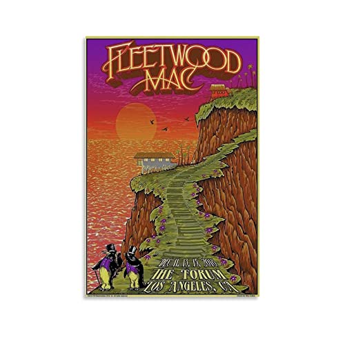 CUQ Fleetwood Mac Band Vintage-Poster, Heimdekoration, Wanddekoration, Geschenk, Leinwand, Wandkunst, Schlafzimmer-Gemälde, 40 x 60 cm, Ohne Rahmen von CUQ