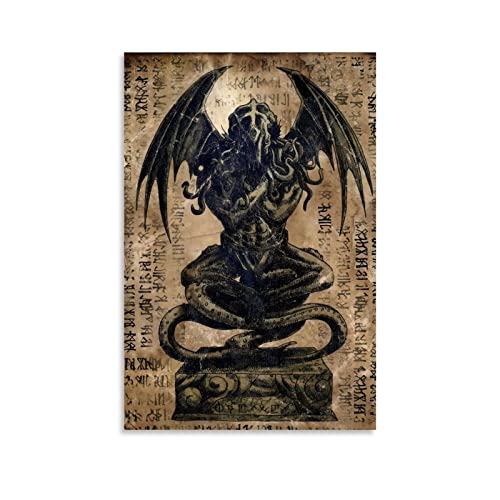 CUQ Necronomicon Hp Lovecraft Kunst-Poster auf Leinwand, Heim-Wanddekoration, Bilderdruck, modernes Familien-Schlafzimmer, Dekor-Poster, 60 x 90 cm von CUQ