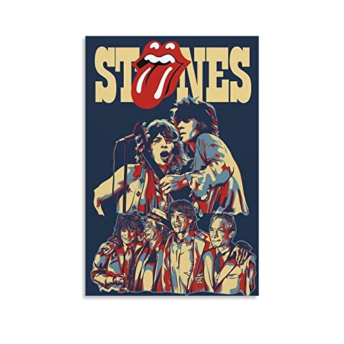 CUQ Rock The Rolling Stones Vintage Poster Prints on Canvas Home Wall Decor Picture Print Modern Family Bedroom Decor Poster 12x18inch(30x45cm) von CUQ