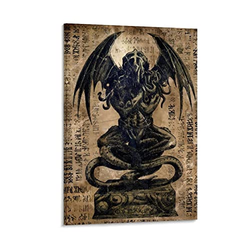 Necronomicon Hp Lovecraft Kunst-Poster auf Leinwand, Heim-Wanddekoration, Bilderdruck, modernes Familien-Schlafzimmer, Dekor-Poster, 40 x 60 cm von CUQ