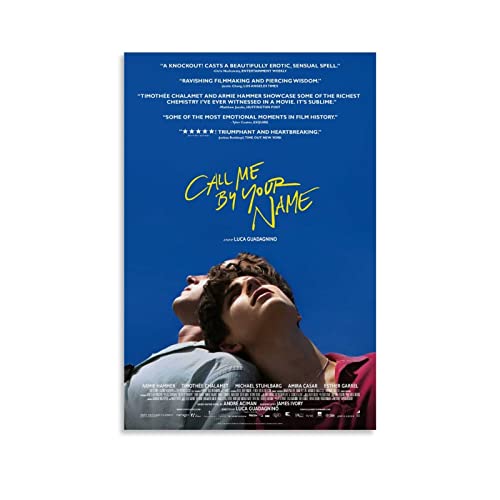 Poster mit Aufschrift "Call Me by Your Name", Wanddekoration, Geschenk, Leinwand, Wandkunst, Schlafzimmer, 40 x 60 cm von CUQ