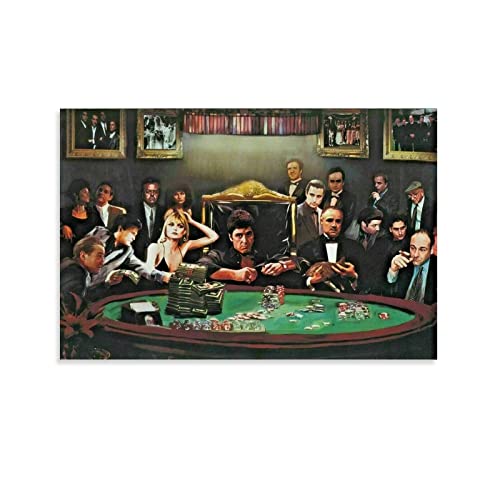 Scarface Goodfellas Godfather Sopranos Filmposter Drucke auf Leinwand Home Wanddekoration Bild Druck Moderne Familie Schlafzimmer Dekor Poster 50 x 75 cm von CUQ