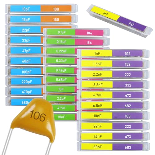 30 Wert 300 Stück Keramik Kondensator, 10pF bis 10uF Monolithischer Kondensator Set Verpackt in Einzelgitterbox 30 Wert 300 Stück Keramik Kondensator, 10pF bis 10uF Monolithischer Kondensator Set Verpackt in Einzelgitterbox von CUQI