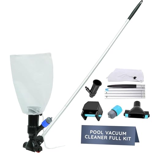 CUQOO Poolsauger - Schwimmbad-Reinigungsset mit 1,5 m Stange, feinmaschigem Laubbeutel & Doppelfilter - Handreiniger für Whirlpool, aufblasbare Spas, Pools & Außenreinigungen von CUQOO