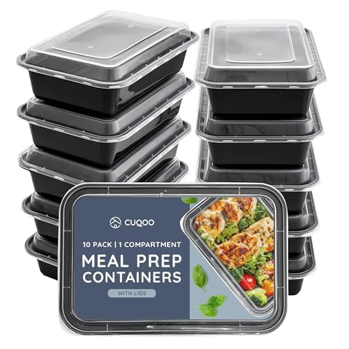 Cuqoo Meal Prep Containers - 10 Pack BPA Free Reusable with Lids - 1 Compartment Stackable Lunch Boxes - Freezer, Microwave & Dishwasher Safe for Meal Prep & Portion Control Cuqoo Meal Prep Containers - 10 Pack BPA Free Reusable with Lids - 1 Compartment Stackable Lunch Boxes - Freezer, Microwave & Dishwasher Safe for Meal Prep & Portion Control von CUQOO