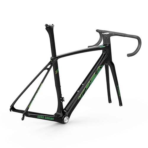 700C 48/51/54/56cm Carbon Rennrad-Rahmensatz Rennrad Rahmen Leichter Rahmen Steckachse Interne Verlegung Steckachse Rahme(Black 2,48cm) von CURBX