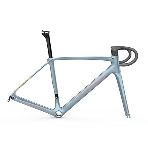 700C 48/51/54/56cm Carbon Rennrad-Rahmensatz Rennrad Rahmen Leichter Rahmen Steckachse Interne Verlegung Steckachse Rahme(Silver Gray,48cm) von CURBX